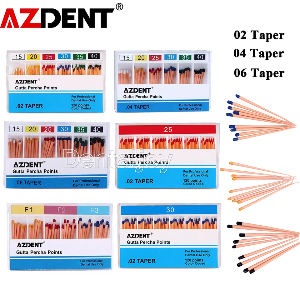 AZDENT Dental Gutta Percha Points.02/.04/.06 Taper For Root Canal Endo Treatment - Image 1 of 4