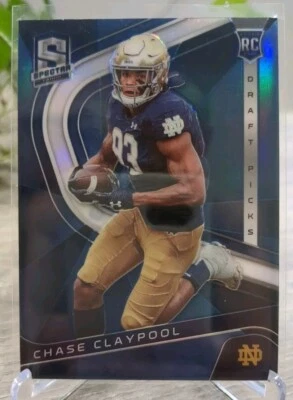 2020 Panini Chronicles Spectra Draft Picks Chase Claypool Rookie Blue Prizm #15 - Image 1 of 2