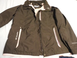Columbia Bugaboo Brown with pink trim Polyester Jacket sz 14/16 - Picture 1 of 5