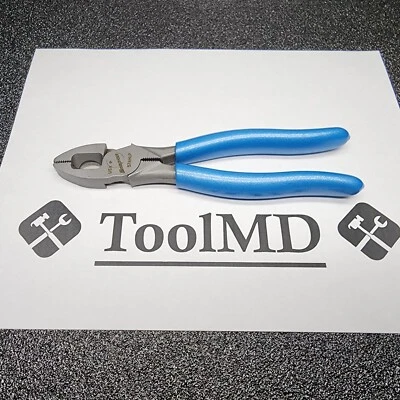 Snap-on Tools USA NOS 7" PEARL BLUE Lineman's Pliers 57AHLP - Image 1 of 4