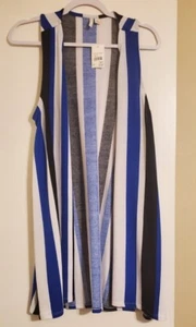 J/M Sportswear Blue Multi-color Sleeves Women’s Cardigan. Size L - Picture 1 of 6