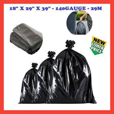 200 Medium Duty Black Refuse Sacks Rubbish Bin Bags 140 gauge 18" x 29" x 39''