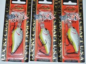 3 lures lucky craft lc 1.5 D-9   2 3/8"  slow sinking crankbait splatter back - Picture 1 of 3