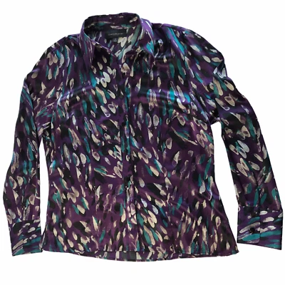 Blusa Nordstrom Classiques Entier talla mediana para mujer.  100% seda.  Botón abajo Foto 1 de 4