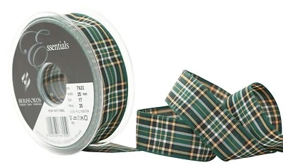 BERISFORDS Irish National Tartan 25mm Meterware