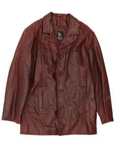 HELIUM Mens Leather Jacket UK 36 Small Brown Leather BL01 - Picture 1 of 4