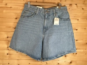 Levi’s Premium High Waist Baggy Denim Shorts W30 Stonewash Big E - Picture 1 of 12