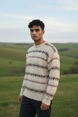 Isle of Cotton Men’s Sweater Sz M Crewneck  Vintage  100% Cotton USA - Image 1 of 4