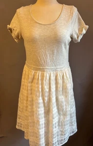 EVERLEIGH Dress Ivory Lace Layer Skirt Gray Jersey Top - Size M - Picture 1 of 5