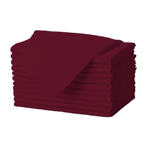 Cloth Napkins - 17 x 17 Inch Burgundy Dinner Napkins - Set of 12 Soft & Absor... - Picture 1 of 6