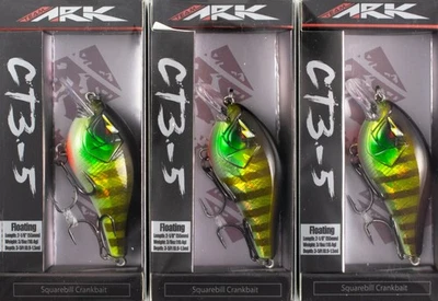 * LOTE DE 3* ISCA CRANKBAIT TEAM ARK SQUAREBILL CT35 3/8OZ CT3-5-18 GREEN GILL BM1226 - Imagem 1 de 3