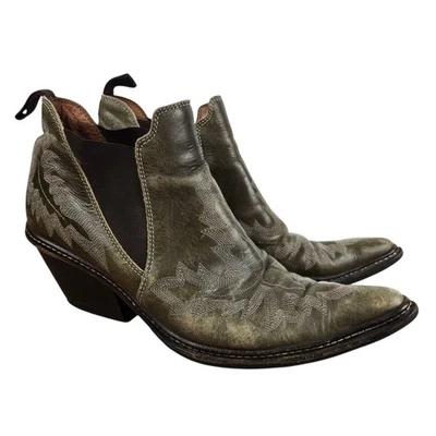 Donald J Pliner Western Couture Botines Talla 9.5 M Punta Verde Vaquera Foto 1 de 4