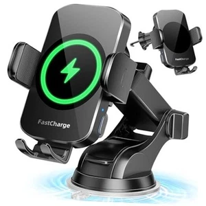 Wireless Car Charger, Fast Charging Phone Holder 3 in 1 Phone Mount Auto - Picture 1 of 7