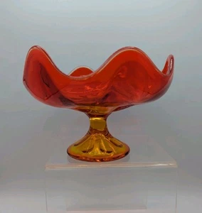Sockel Schale Wikinger Glas Amberina 6 Blütenblätter Kompott Vintage USA - Bild 1 von 10