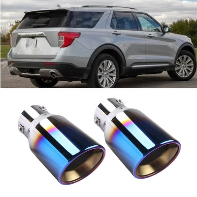 2x Exhaust Pipe Tip Rear Tail Throat Muffler Stainless For Ford  Explorer Foto 1 de 4
