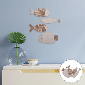 Colgante con forma de letrero colgante casa playa decoración pared peces tropicales 4 piezas - Imagen 1 de 12