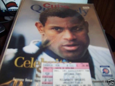 Chicago Cubs 1999 Scorecard with Ticket Sammy Sosa Cover