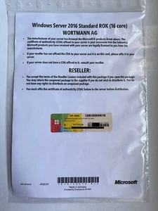 MS Windows Server 2016 Standard 64 bits Wortmann 16 cœurs DVD allemand EN FR - Photo 1/2