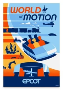 Disney Epcot World of Motion 2020 Serigrafie Poster LE 300 Neu AUSVERKAUFT - Bild 1 von 1