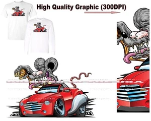 Digirods Rat Rod Racer SSR Red Rare Truck Model Cartoon Car T Shirt - Picture 1 of 6