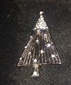 Craft beautiful gunmetal clear Christmas tree brooch Gem-craft  - Picture 1 of 2
