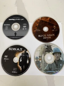 Lot 4 DVD No Covers Saving Private Ryan Black Hawk Down SWAT Full Metal Jacket - Picture 1 of 3