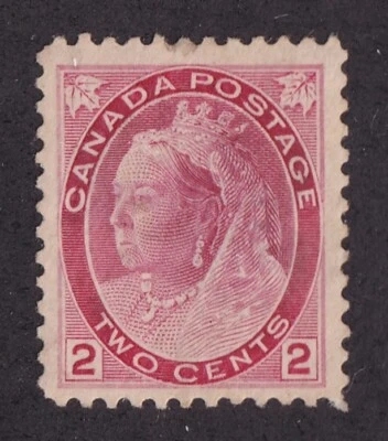 MATT'S STAMPS SCOTT CANADA #77 QUEEN VICTORIA 2-CENT 1899 ISSUE, MH CV$55 - Image 1 of 3