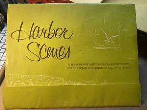 HARBOR SCENES By HENRY GASSER Set Of 4 Prints. 1964. Mark Ryden Influence - Picture 1 of 6