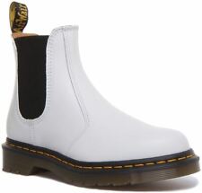 Dr Martens 2976 Ys Unisex Leather Chelsea Boots In White Size UK 3 - 10