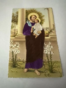 St. Joseph Silk Embroidered Religious Card Christianity - Picture 1 of 2