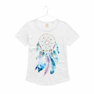 Maglietta Donna Piume Bohemian Acchiappa Sogni Boho Dreamcatcher T-shirt Girl - Foto 1 di 3