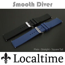 Smooth Silicone Rubber Watch Straps No Tapering No Pattern Square Tail 14mm-22mm