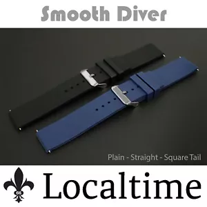 Correas de reloj de goma de silicona lisa sin cónicas sin patrón cola cuadrada 14 mm-22 mm - Imagen 1 de 15