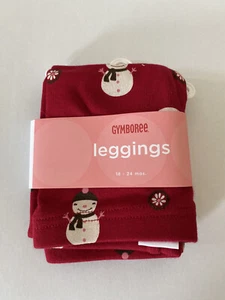 Gymboree Red Snowman Leggings BNWT 18-24 Months Cotton - Picture 1 of 1