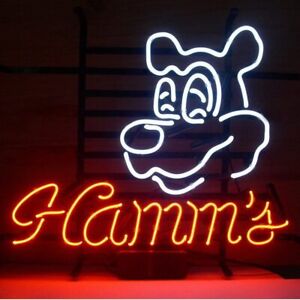 New Hamm's Beer Bear 17"X14" Neon Light Sign Lamp Wall Decor Glass Club Display