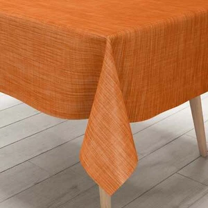 Wachstuch Tischdecke B1778-03 orange terrakotta Leinenoptik eckig rund oval - Bild 1 von 5