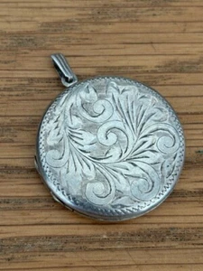 Medaillon Sterlingsilber rund geätzt - Bild 1 von 3