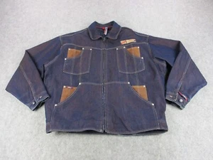 Willie Esco Jacket Mens 2XL XXL Blue Brown Duns Denim Utility Baggy Coat Y2K ' - Picture 1 of 21