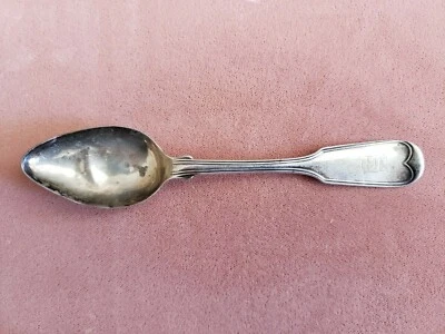 ANTIQUE COLLECTABLE 6" * G.E.O.DCTY * COIN SILVER (90%) TEA SPOON - MONO - Image 1 of 4