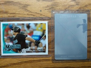 2008 Razor Letterman GIANCARLO MIKE STANTON Magenta Printing Plate 1/1 RC & 2010