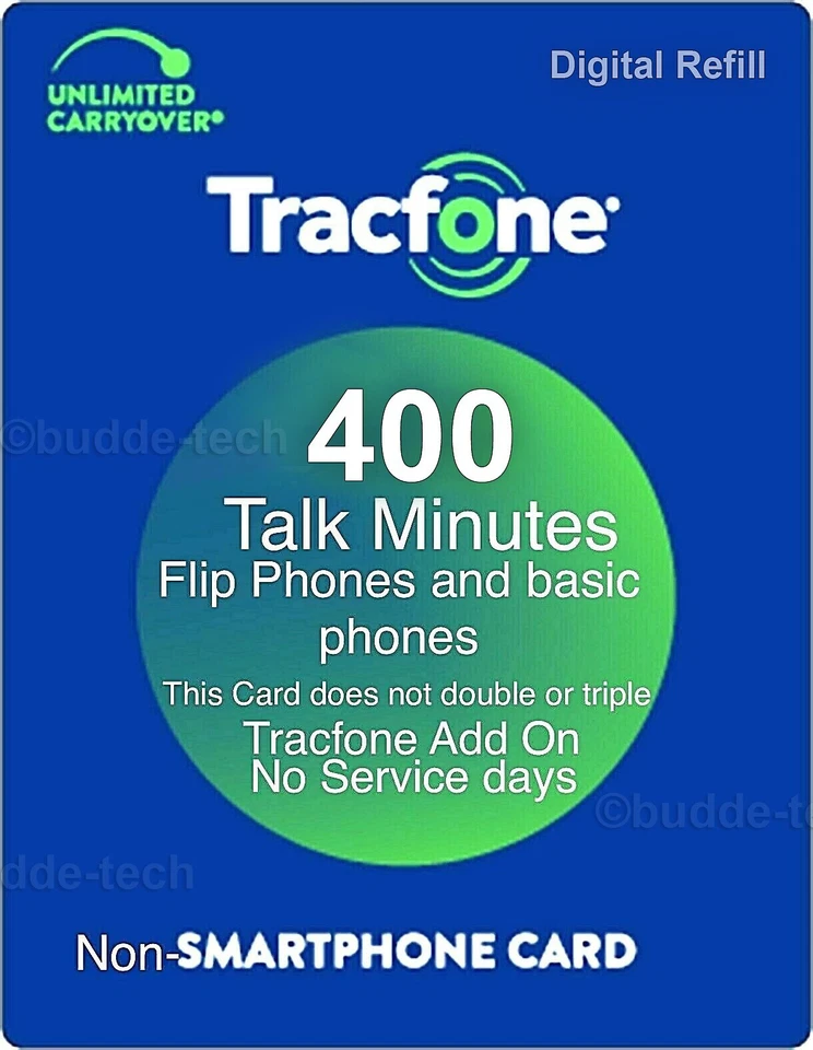 TracFone Service Plan 400 minutes - For Basic Phones *Direct Add within 2 days* - Image 1 of 4