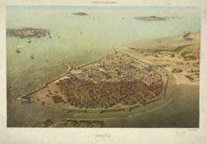Affiche - Carte illustrée ancienne Veracruz Mexique (1869) - Photo 1 sur 21