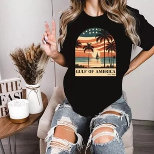 Gulf Of America Patriotic Vintage T-shirt, Retro Usa Shirt, Americana Graphic - Picture 1 of 4