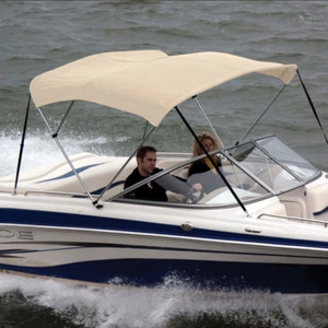 Shademate Pontoon Boat Bimini Top Cover & Boot 3Bow, 6’L, 42”H, 67”-72”W Linen - Picture 1 of 1