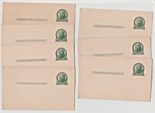 7   U.S.  One Cent Preprinted Unused Jefferson Postal Cards