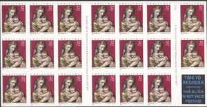 Folleto Madonna & Child 1998 Scott # 3244a de 20 MNH - Imagen 1 de 2