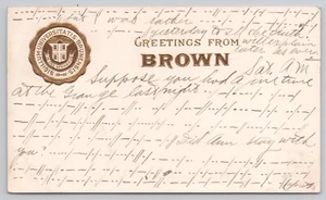 Postal UNIVERSIDAD MARRÓN Código Morse Mensaje, Saludos Lema en Relieve 1909 - Imagen 1 de 2