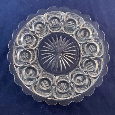 EAPG Bryce,Higbee NEW CRESCENT aka Diamond Point Discs 10.25” Plate/Platter 1896 - Image 1 of 2