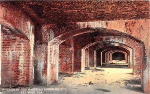 1913 Interior of Old Martello Tower #2 Key West FL post card - Picture 1 of 2