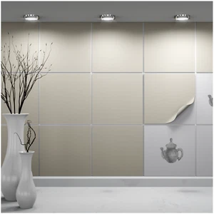 FoLIESEN Fliesenaufkleber für Küche und Bad - Fliesenfolie Sandgrau - Bild 1 von 13